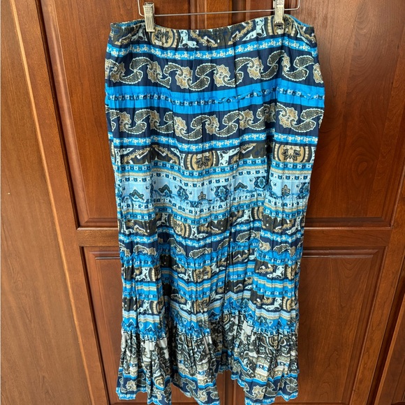 💙Style & Co. Blue and Brown Boho Patterned Maxi Skirt, Large💙 - Picture 1 of 6